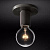 Потолочный Светильник Rh Utilitaire Socket Flushmount Black By Imperiumloft