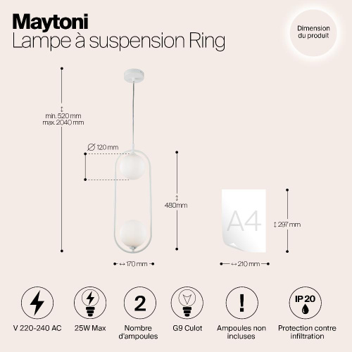 Подвесной светильник Maytoni Ring MOD013PL-02W