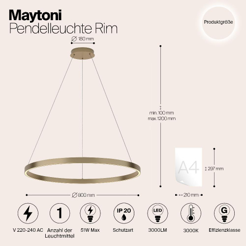 Подвесной светильник Maytoni MOD058PL-L42BS3K