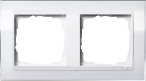 Рамка 2-постовая Gira Event Clear белый/белый глянцевый 0212723