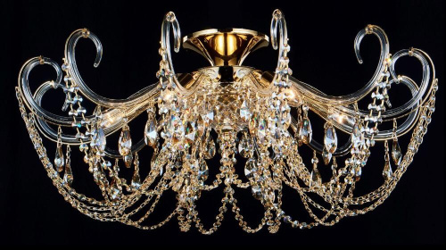 Потолочная люстра Crystal Lux Imperia PL6 Gold/Amber