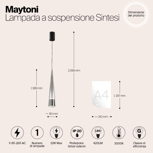 Подвесной светильник Maytoni P090PL-L12CH3K Подвесной светильник Maytoni P090PL-L12CH3K