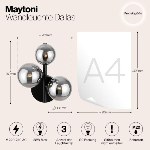 Настенный светильник (бра) Maytoni MOD545WL-03B