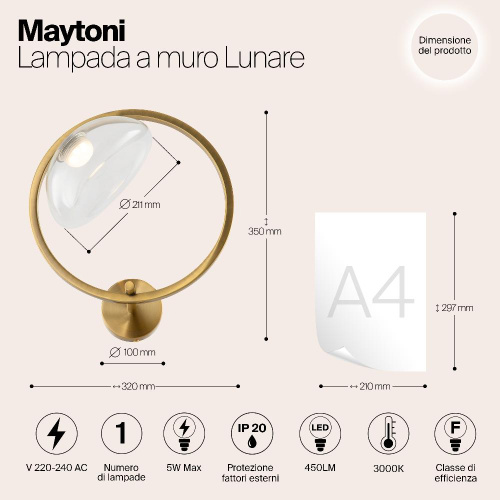 Бра Maytoni Moon MOD327WL-L5BS3K