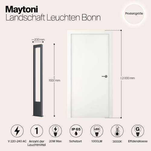 Уличный светодиодный светильник Maytoni Bonn O425FL-L20GF