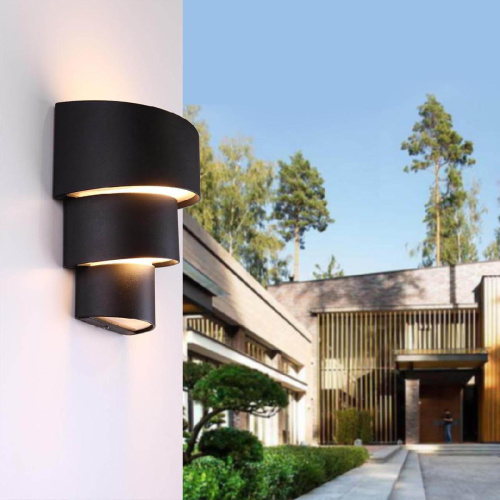 Уличный настенный светодиодный светильник Elektrostandard 1535 Techno LED Helix черный a039955 Уличный настенный светодиодный светильник Elektrostandard 1535 Techno LED Helix черный a039955