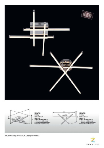 Потолочная светодиодная люстра Zumaline Mauro HP1419-C4