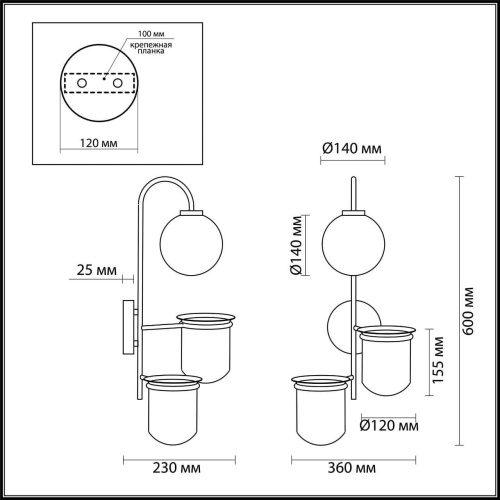Настенный светильник Odeon Light Flower 4682/1W