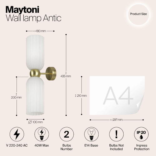 Настенный светильник (бра) Maytoni MOD302WL-02W