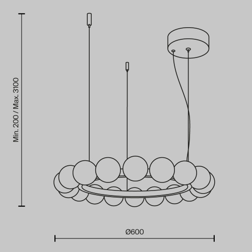 Подвесной светильник Maytoni MOD331PL-L32BS3K Подвесной светильник Maytoni MOD331PL-L32BS3K