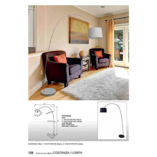 Торшер Zumaline Costanza TS-070720F-BK