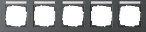 Рамка 5-постовая Gira E2 с полем для надписи антрацит 109523