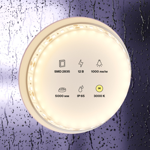Светодиодная влагозащищенная лента Maytoni Technical 9,6W/m 120LED/m 2835SMD теплый белый 5M 10111 Светодиодная влагозащищенная лента Maytoni Technical 9,6W/m 120LED/m 2835SMD теплый белый 5M 10111