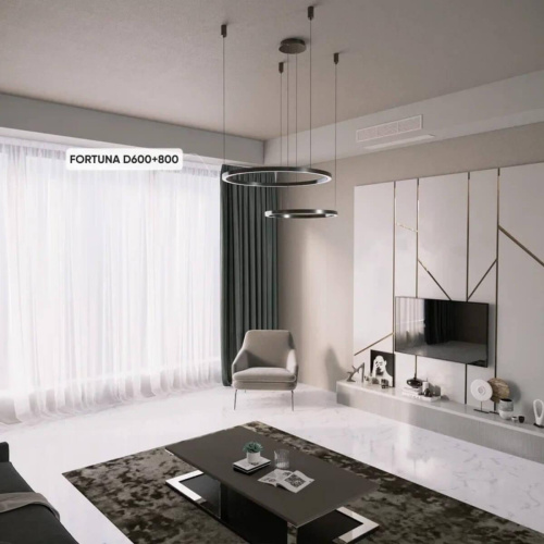 Подвесная люстра Crystal Lux FORTUNA SP123W LED D600+800 GOLD