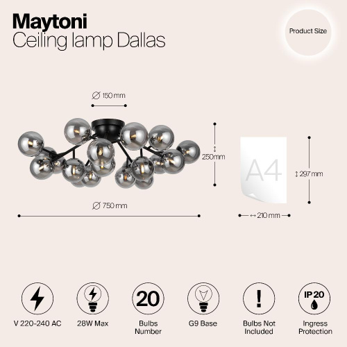 Потолочный светильник Maytoni MOD545CL-20B Потолочный светильник Maytoni MOD545CL-20B