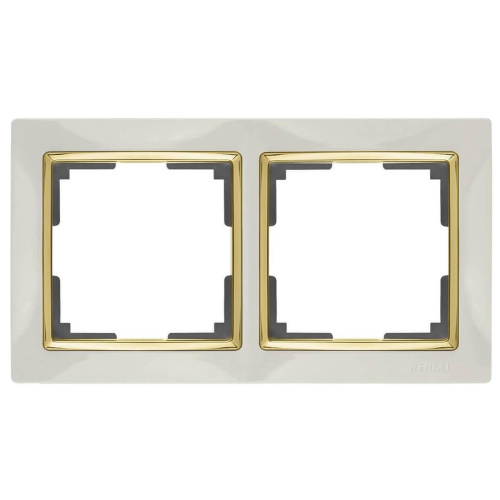 Рамка Werkel Snabb на 2 поста слоновая кость/золото WL03-Frame-02-ivory/GD 4690389083891
