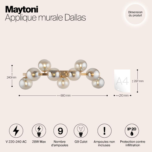 Бра Maytoni Dallas MOD547WL-09G
