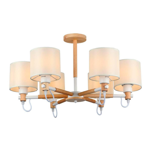 Потолочная люстра IMEX MD.19107-6-S-WOOD+WH Потолочная люстра IMEX MD.19107-6-S-WOOD+WH