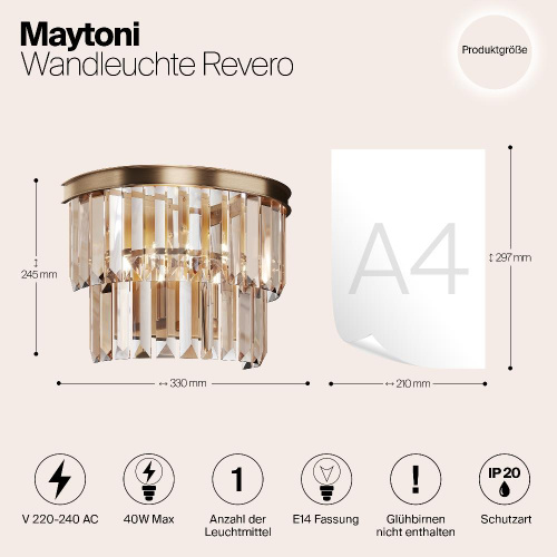 Настенный светильник Maytoni Revero MOD085WL-01G