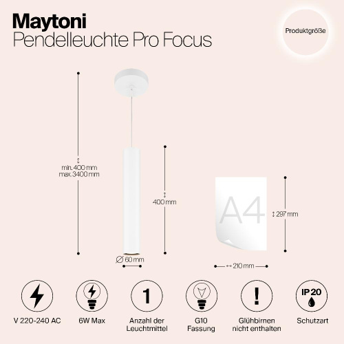 Подвесной светильник Maytoni MOD161PL-01W1 Подвесной светильник Maytoni MOD161PL-01W1
