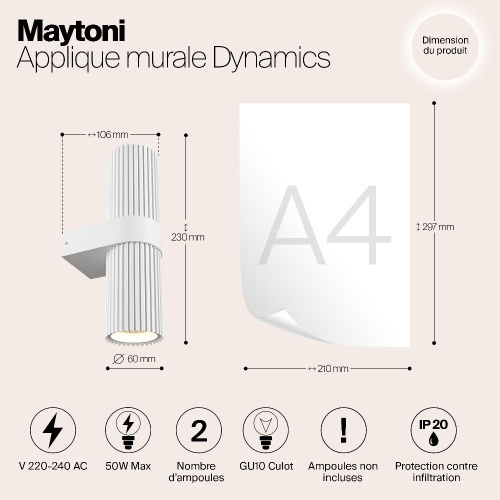 Настенный светильник (бра) Maytoni MOD326WL-02W Настенный светильник (бра) Maytoni MOD326WL-02W