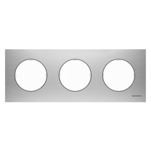Рамка 3-постовая ABB Sky Moon нержавеющая сталь 2CLA867300A4001 Рамка 3-постовая ABB Sky Moon нержавеющая сталь 2CLA867300A4001