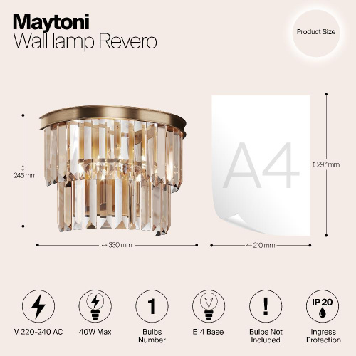 Настенный светильник Maytoni Revero MOD085WL-01G