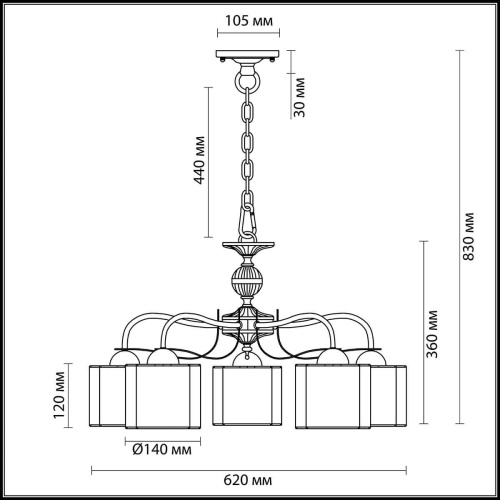 Подвесная люстра Lumion Lilivant 3487/5 Подвесная люстра Lumion Lilivant 3487/5