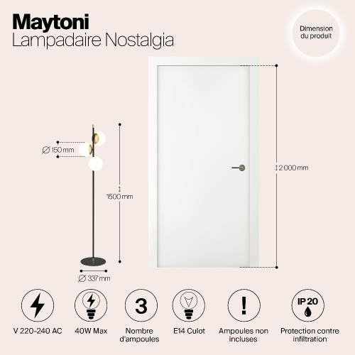 Торшер Maytoni Nostalgia MOD048FL-03G Торшер Maytoni Nostalgia MOD048FL-03G