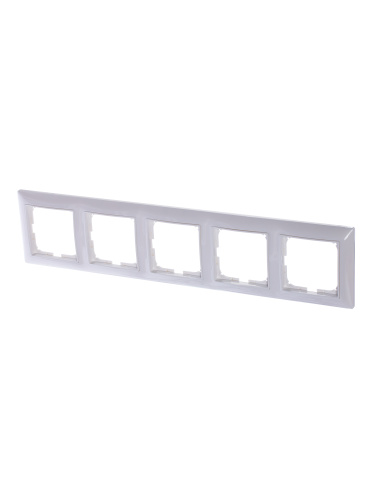 Рамка 5-постовая ABB Basic55 альпийский белый 2CKA001725A1483 Рамка 5-постовая ABB Basic55 альпийский белый 2CKA001725A1483