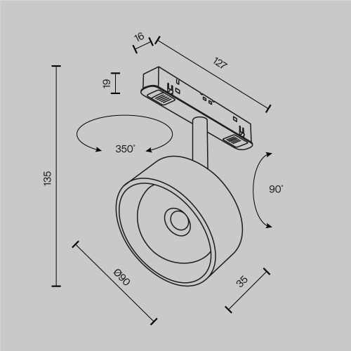 Трековый светильник Technical TR217-4-15WTW-DS-B Трековый светильник Technical TR217-4-15WTW-DS-B