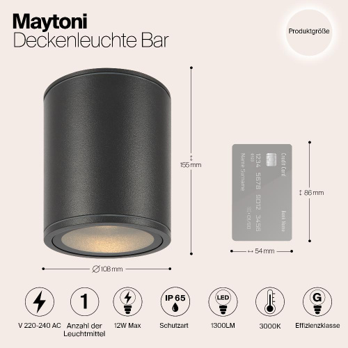 Уличный светодиодный светильник Maytoni Bar O306CL-L12GF