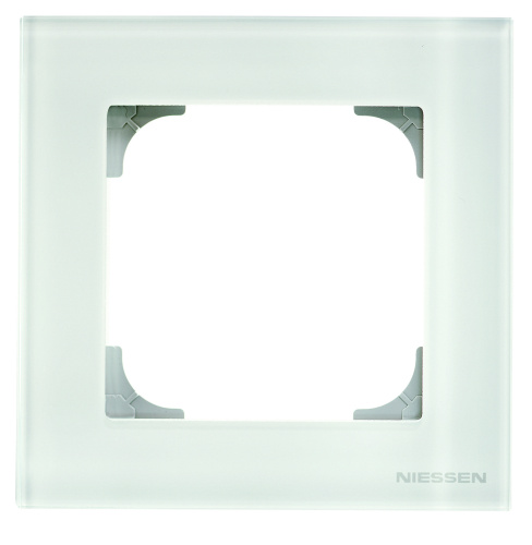 Рамка 1-постовая ABB Sky стекло белое 2CLA857100A3001