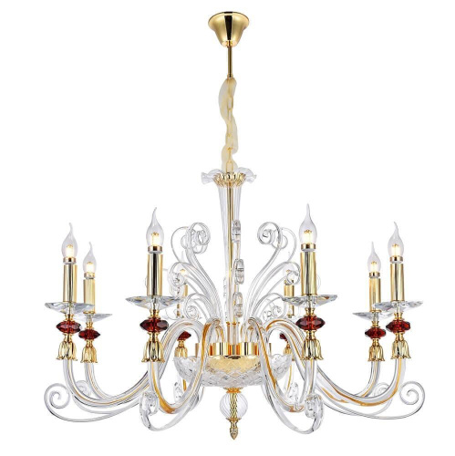 Подвесная люстра Crystal Lux Catarina SP8 Gold/Transparent-Cognac Подвесная люстра Crystal Lux Catarina SP8 Gold/Transparent-Cognac