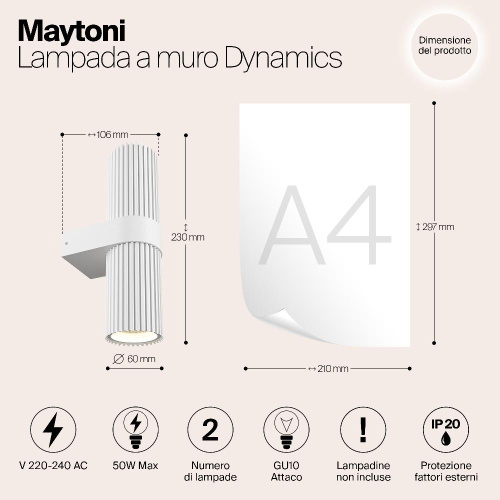 Настенный светильник (бра) Maytoni MOD326WL-02W Настенный светильник (бра) Maytoni MOD326WL-02W