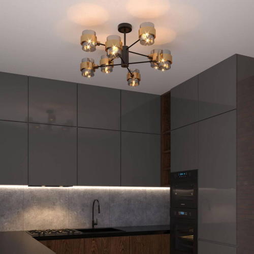 Потолочная люстра Eurosvet Arcada 70127/8 черный/дымчатый Потолочная люстра Eurosvet Arcada 70127/8 черный/дымчатый