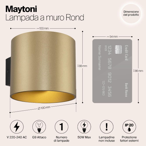 Бра Maytoni Rond C066WL-01MG Бра Maytoni Rond C066WL-01MG