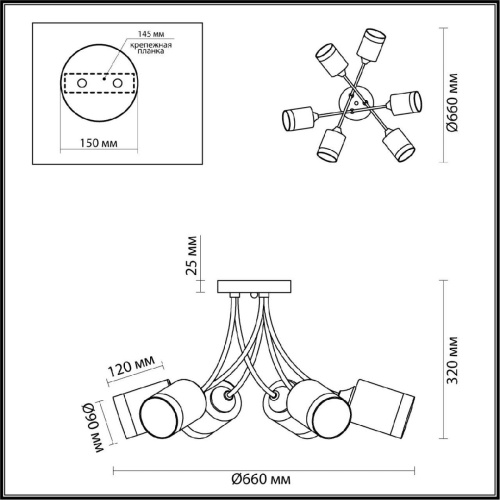 Потолочная люстра Lumion Paula 4533/6C