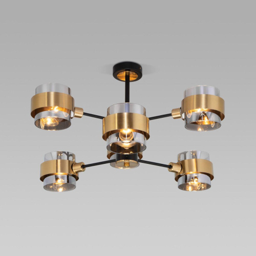 Потолочная люстра Eurosvet Arcada 70127/6 черный/дымчатый Потолочная люстра Eurosvet Arcada 70127/6 черный/дымчатый