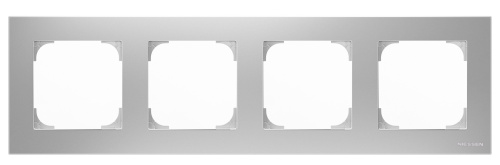 Рамка 4-постовая ABB Sky серебристый алюминий 2CLA857400A1301 Рамка 4-постовая ABB Sky серебристый алюминий 2CLA857400A1301