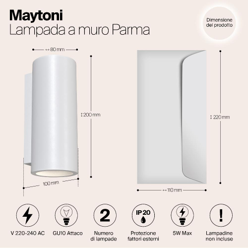 Бра Maytoni Parma C191-WL-02-W
