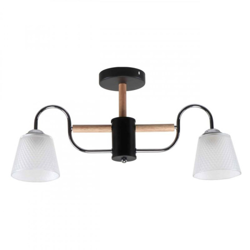Потолочная люстра IMEX MD.51941-2-S-BK+WOOD Потолочная люстра IMEX MD.51941-2-S-BK+WOOD
