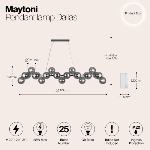 Подвесная люстра Maytoni Dallas MOD547PL-25CH