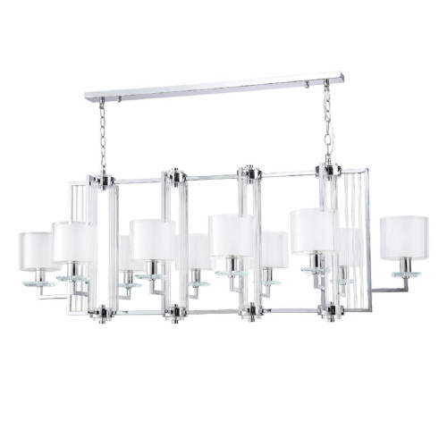 Подвесная люстра Crystal Lux Nicolas SP10 L1300 Nickel/White Подвесная люстра Crystal Lux Nicolas SP10 L1300 Nickel/White