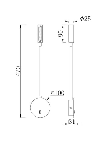Бра Maytoni Stem C035WL-L3B3K
