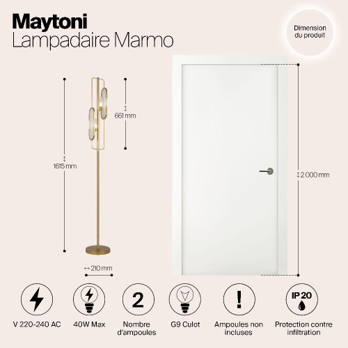 Напольный светильник (торшер) Maytoni MOD099FL-02G
