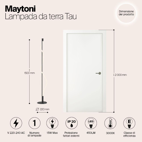 Напольный светильник (торшер) Maytoni MOD166FL-L15B3K