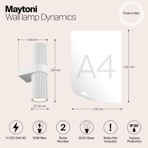 Настенный светильник (бра) Maytoni MOD326WL-02W Настенный светильник (бра) Maytoni MOD326WL-02W
