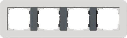 Рамка 4-постовая Gira E3 светло-серый/антрацит 0214421