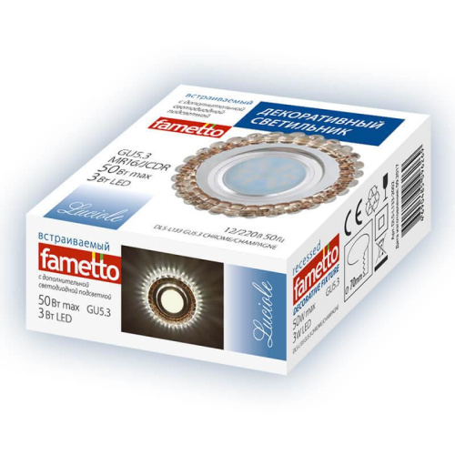 Встраиваемый светильник Fametto Luciole DLS-L133 GU5.3 Chrome/Champagne